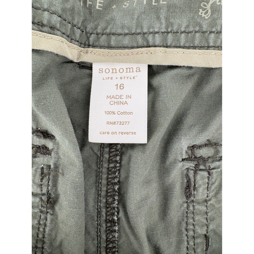 Lot of 2 Sonoma Life + Style Cargo Capri Pants Women Size 16 Khaki Tan Camping - Picture 5 of 15